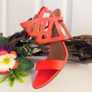 FIFTH CITY ~ Coral Cut Out Cruelty Free 4.5”  High Heel Sandals size 8